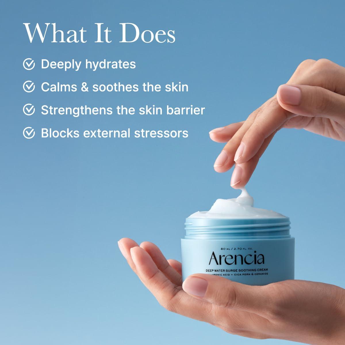 image:imageARENCIA Deep Water Surge Soothing Cream 270 fl oz with Hyaluronic Acid Cica PDRN and Ceramide