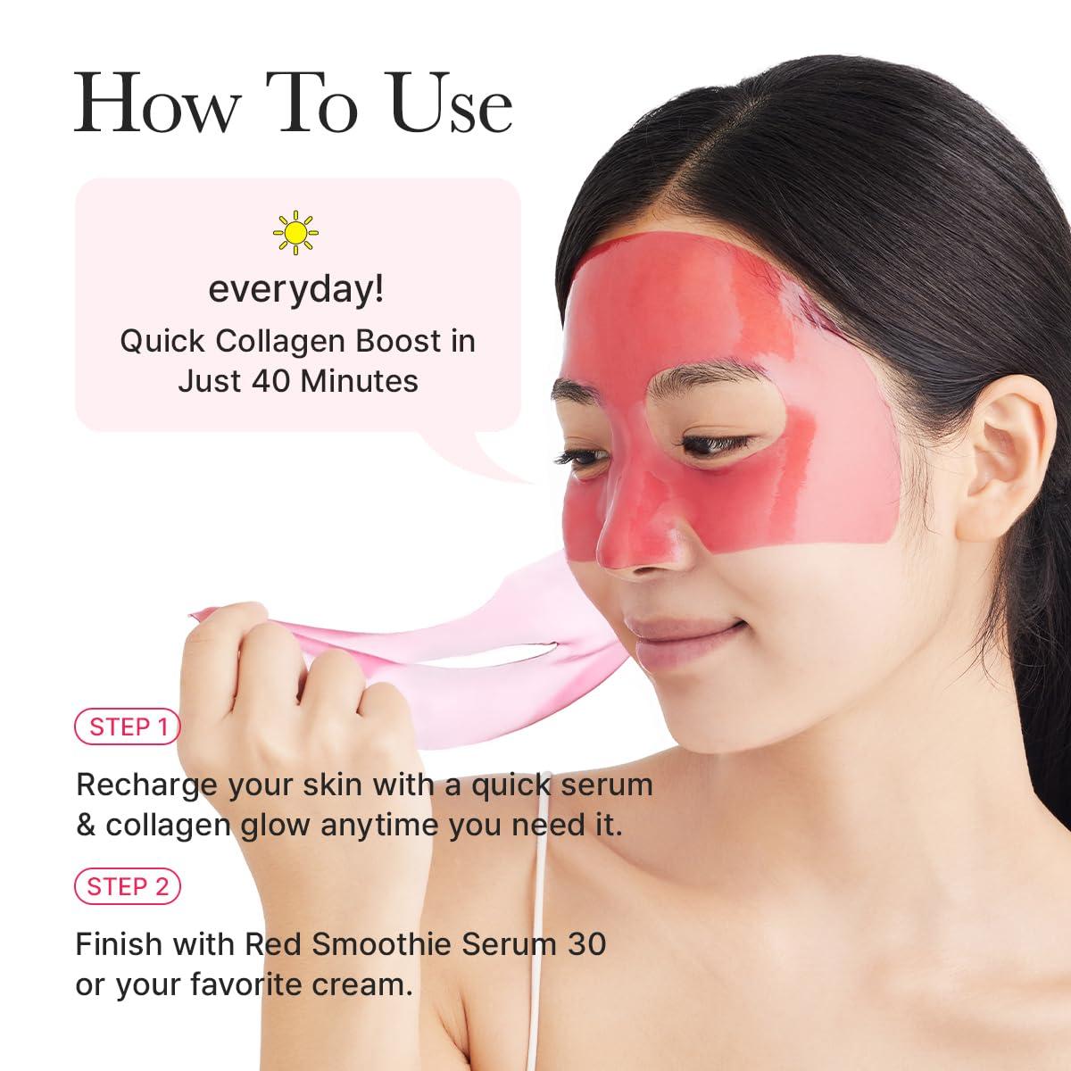 image:imageARENCIA Red Collagen Jello Mask Plump amp Hydrating x 4ea Overnight Hydrogel Mask for Dry Mature Skin Packed with Collagen 5 Peptides 2 Niacinamide