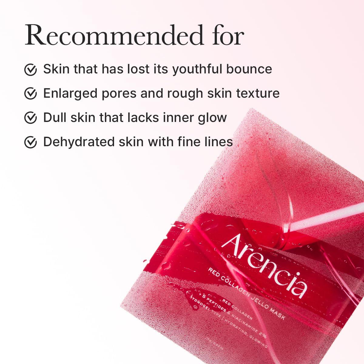image:imageARENCIA Red Collagen Jello Mask Plump amp Hydrating x 4ea Overnight Hydrogel Mask for Dry Mature Skin Packed with Collagen 5 Peptides 2 Niacinamide
