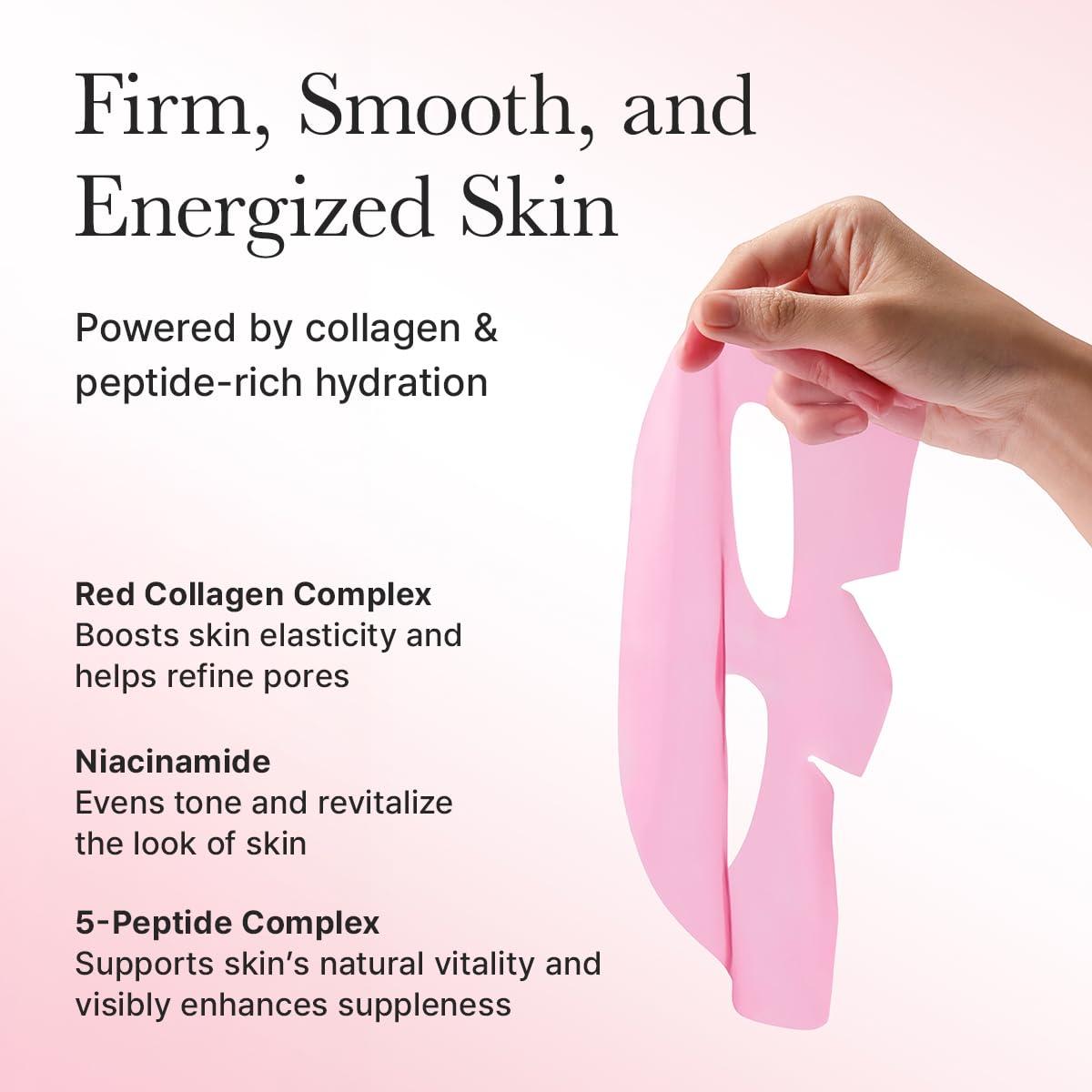 image:imageARENCIA Red Collagen Jello Mask Plump amp Hydrating x 4ea Overnight Hydrogel Mask for Dry Mature Skin Packed with Collagen 5 Peptides 2 Niacinamide