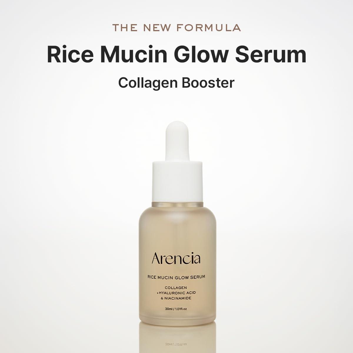 image:imageArencia Rice Mucin Glow Serum Collagen Hyaluronic Acid amp Niacinamide 101 fl oz