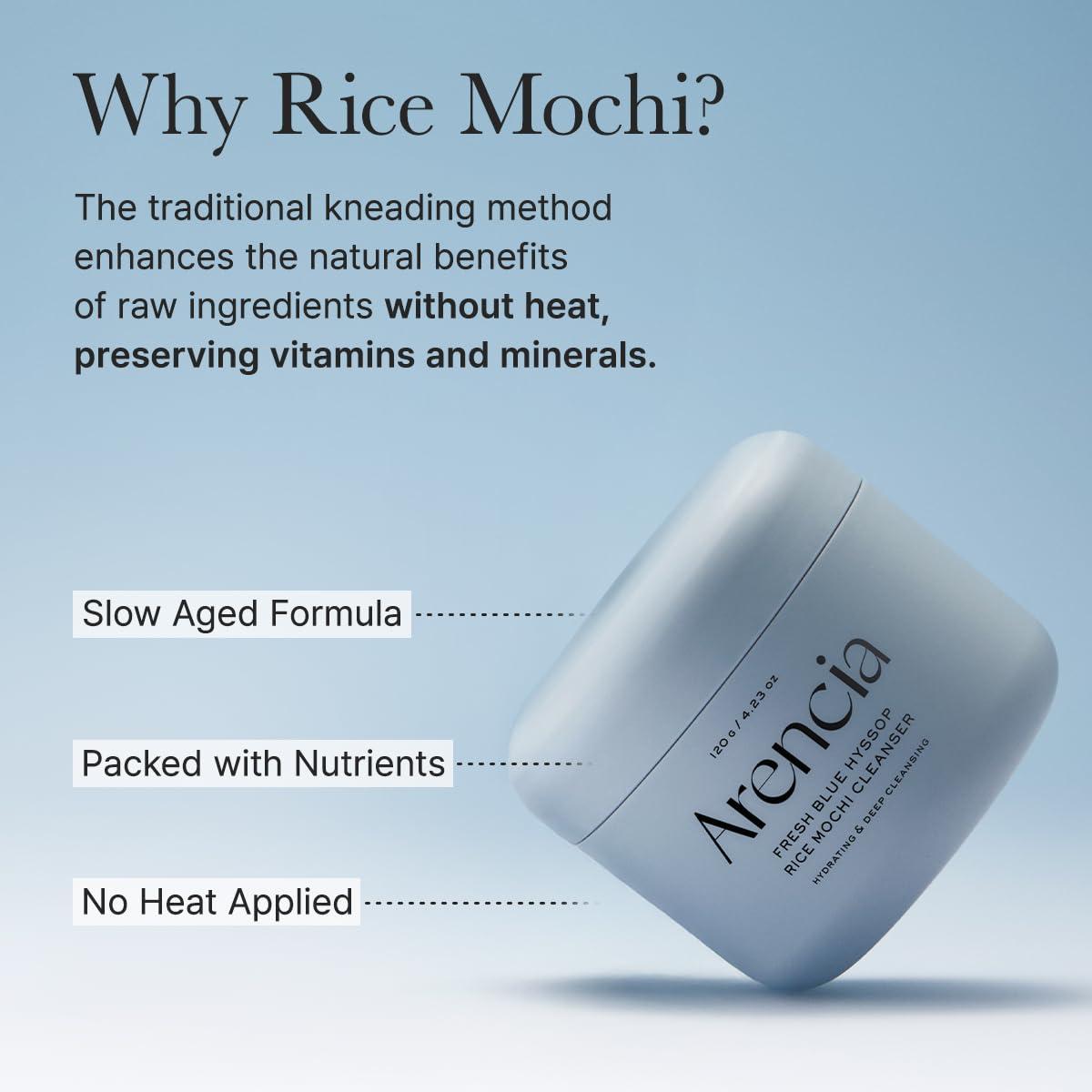image:imageArencia Rosehip Brightening Rice Mochi Face Cleanser amp Daily Scrub Moisturizing Exfoliating amp DeepCleansing All Skin Types with Rice Powder amp Rice Water 423ozBlue Hyssop