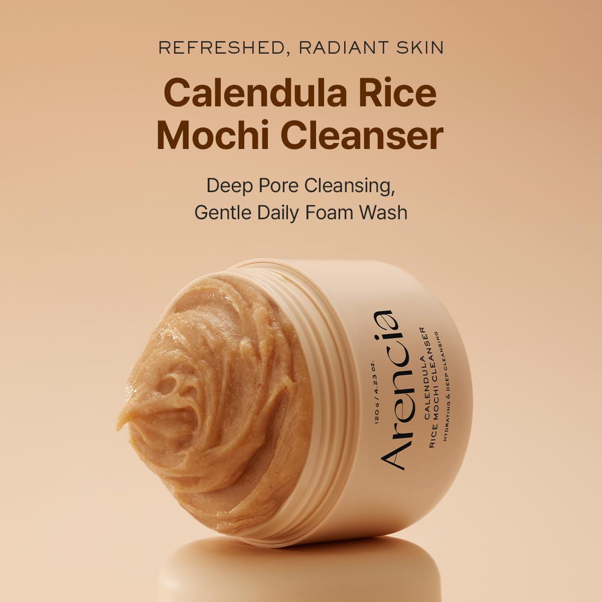 image:imageArencia Rosehip Brightening Rice Mochi Face Cleanser amp Daily Scrub Moisturizing Exfoliating amp DeepCleansing All Skin Types with Rice Powder amp Rice Water 423ozCalendula