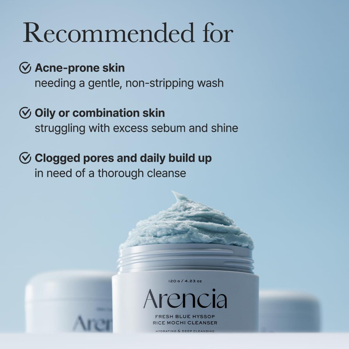 image:imageArencia Rosehip Brightening Rice Mochi Face Cleanser amp Daily Scrub Moisturizing Exfoliating amp DeepCleansing All Skin Types with Rice Powder amp Rice Water 423ozBlue Hyssop