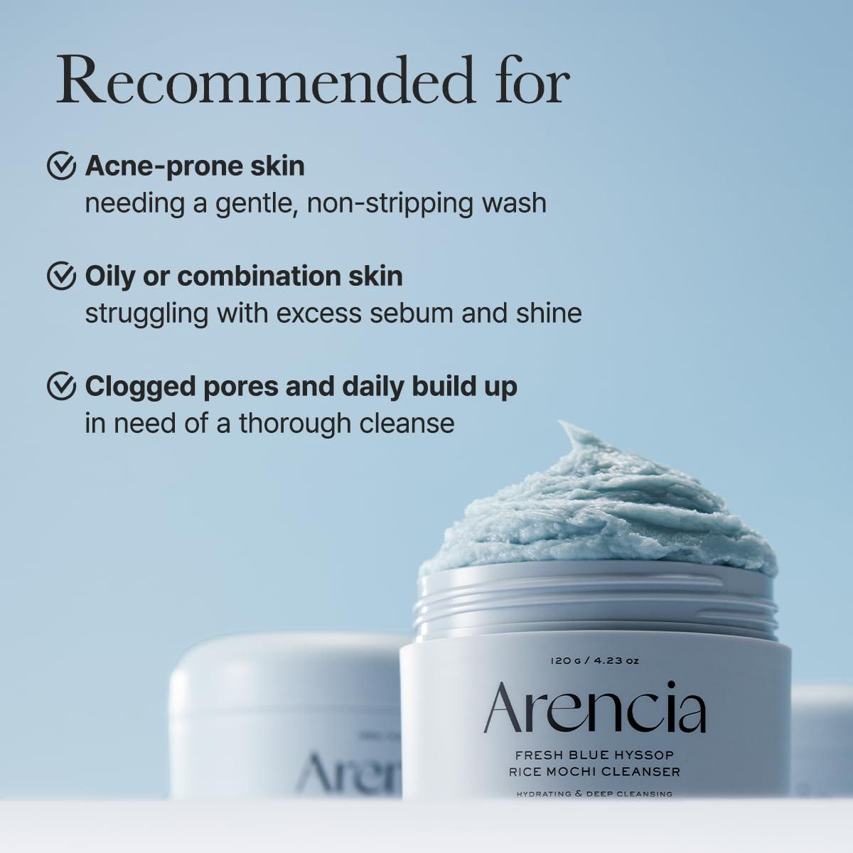 image:imageArencia Rosehip Brightening Rice Mochi Face Cleanser amp Daily Scrub Moisturizing Exfoliating amp DeepCleansing All Skin Types with Rice Powder amp Rice Water 423ozBlue Hyssop