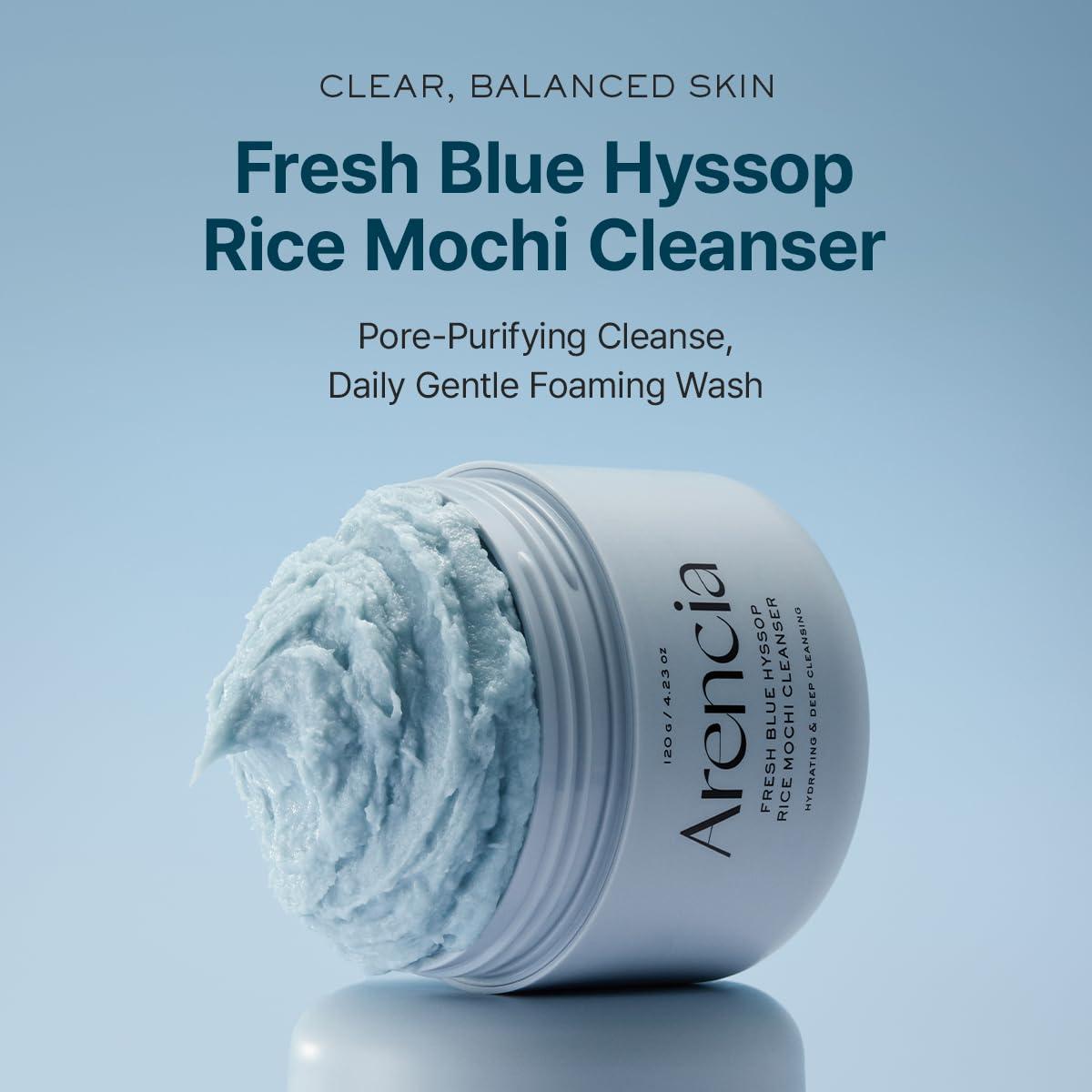 image:imageArencia Rosehip Brightening Rice Mochi Face Cleanser amp Daily Scrub Moisturizing Exfoliating amp DeepCleansing All Skin Types with Rice Powder amp Rice Water 423ozBlue Hyssop
