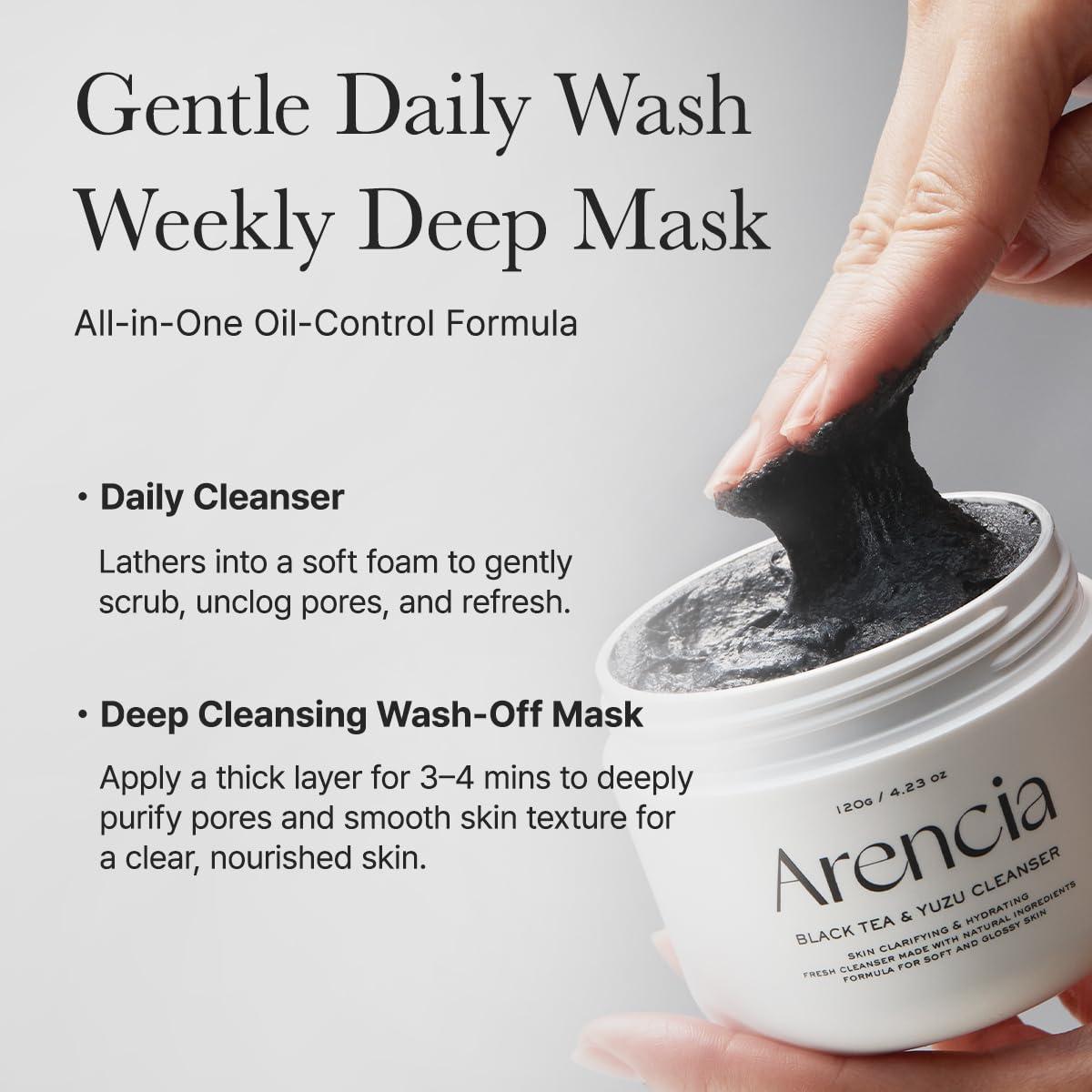 image:imageArencia Rosehip Brightening Rice Mochi Face Cleanser amp Daily Scrub Moisturizing Exfoliating amp DeepCleansing All Skin Types with Rice Powder amp Rice Water 423ozBlack