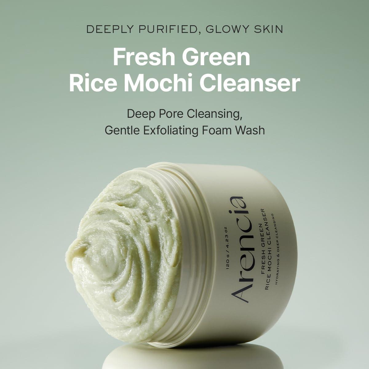 image:imageArencia Rosehip Brightening Rice Mochi Face Cleanser amp Daily Scrub Moisturizing Exfoliating amp DeepCleansing All Skin Types with Rice Powder amp Rice Water 423ozGreen