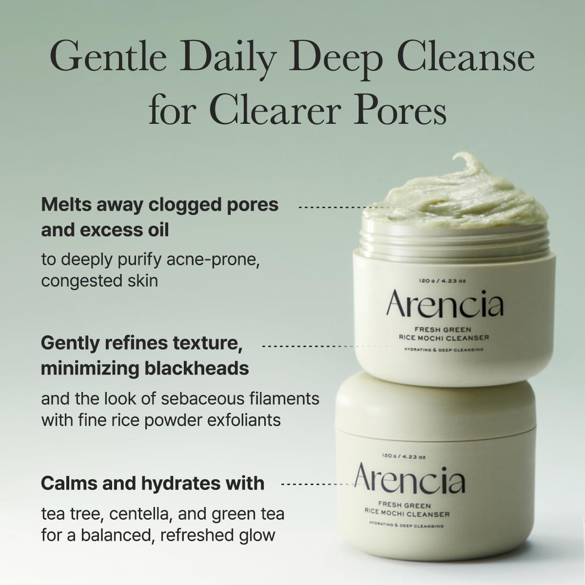 image:imageArencia Rosehip Brightening Rice Mochi Face Cleanser amp Daily Scrub Moisturizing Exfoliating amp DeepCleansing All Skin Types with Rice Powder amp Rice Water 423ozGreen