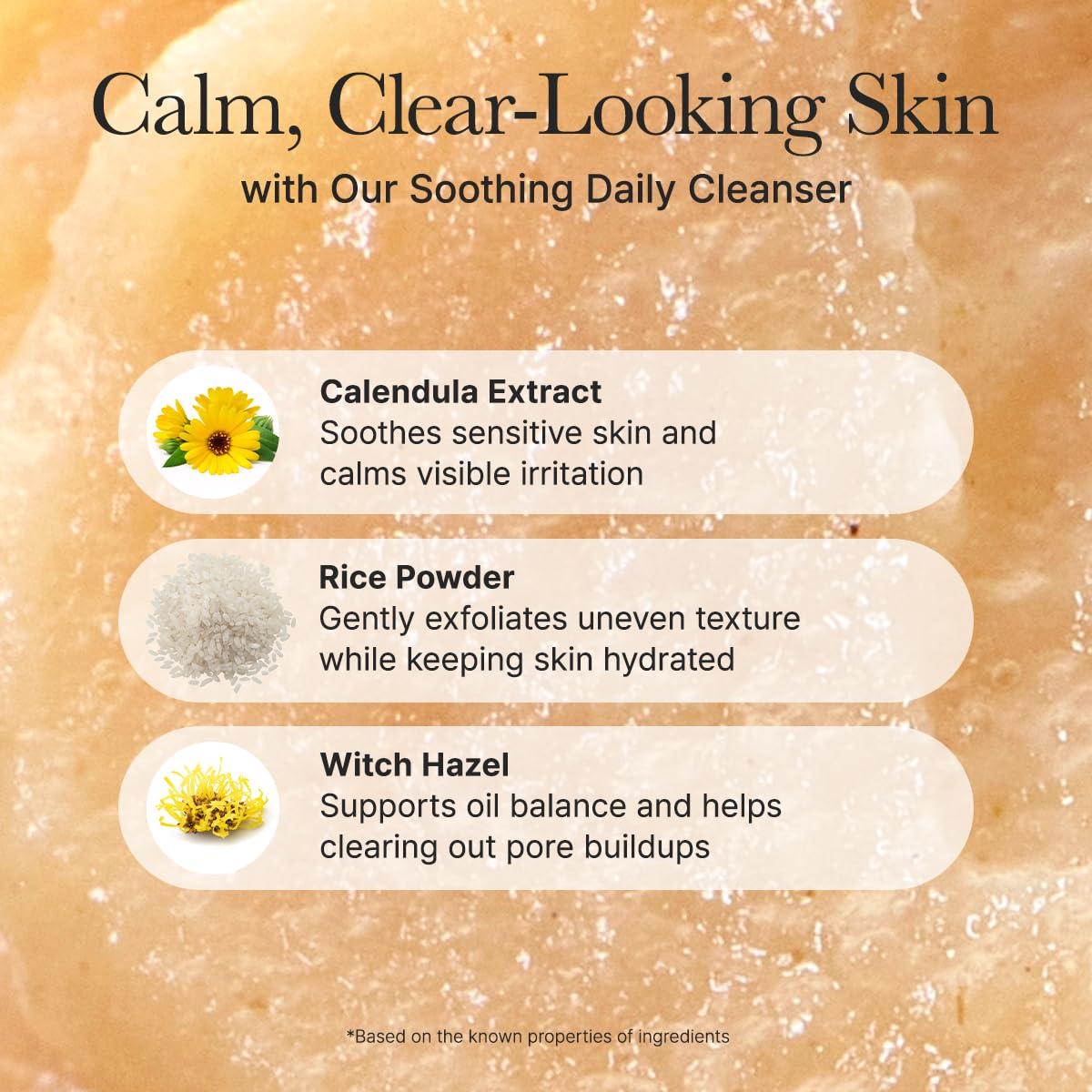 image:imageArencia Rosehip Brightening Rice Mochi Face Cleanser amp Daily Scrub Moisturizing Exfoliating amp DeepCleansing All Skin Types with Rice Powder amp Rice Water 423ozCalendula