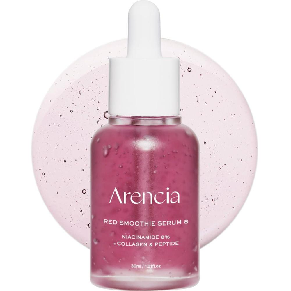 image:imageArencia Red Collagen Peptide Smoothie Serum 8 Niacinamide Vitamin C Vitamin E lifting antiaging serum for skin texture for glass skin