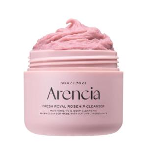 Arencia Rosehip Brightening Rice Mochi Face Cleanser & Daily Scrub – Moisturizing, Exfoliating & Deep-Cleansing – All Skin Types with Rice Powder & Rice Water (4.23oz)(Royal Rosehip)