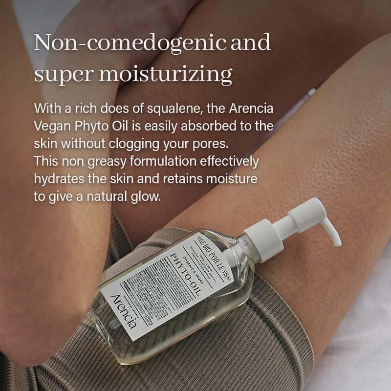 image:imageARENCIA Vegan Body amp Face Oil Infusing Organic Jojoba Oil Sunflower Seed Oil and Squalane for Soft Glossy and Glass Skin Hydrating Massage Oil Extra Dry amp Sensitive Skin Moisturizer