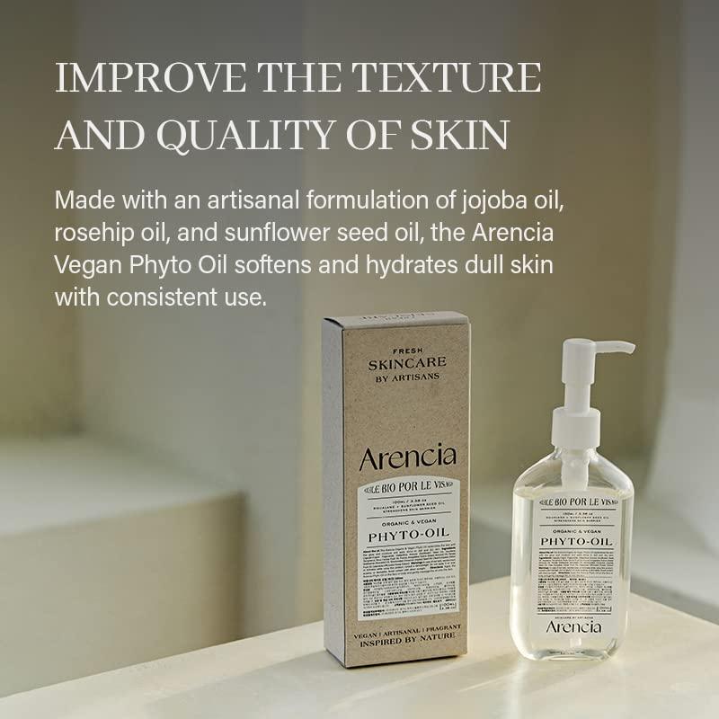 image:imageARENCIA Vegan Body amp Face Oil Infusing Organic Jojoba Oil Sunflower Seed Oil and Squalane for Soft Glossy and Glass Skin Hydrating Massage Oil Extra Dry amp Sensitive Skin Moisturizer