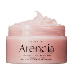 Arencia Fresh Cloud Sea Salt Body & Scalp Scrub (White) – Gentle Exfoliation for Softer, Refreshed Skin and Scalp, Korean Skin Care(Pink)