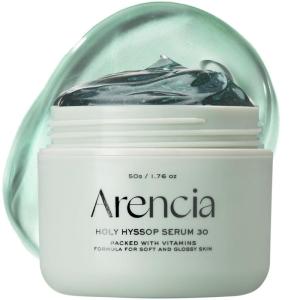 Arencia Glow Hyssop Overnight Face Mask Serum – hydrating & Anti-Aging Serum for younger looking Korean Glass Skin, Vitamin A, C, E, Niacinamide, Peptide