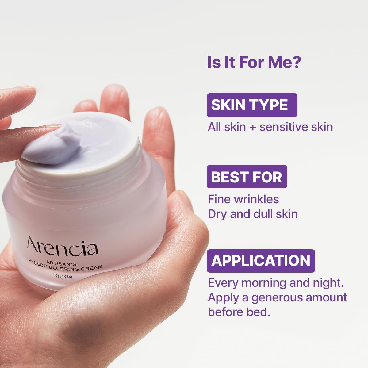 image:imageARENCIA Hyssop Blurring Cream Intense Collagen Face Moisturizer amp Night Repair Cream for AntiAging Nourishing Skin Barrier Premium Korean Skincare 1ozFresh greenery