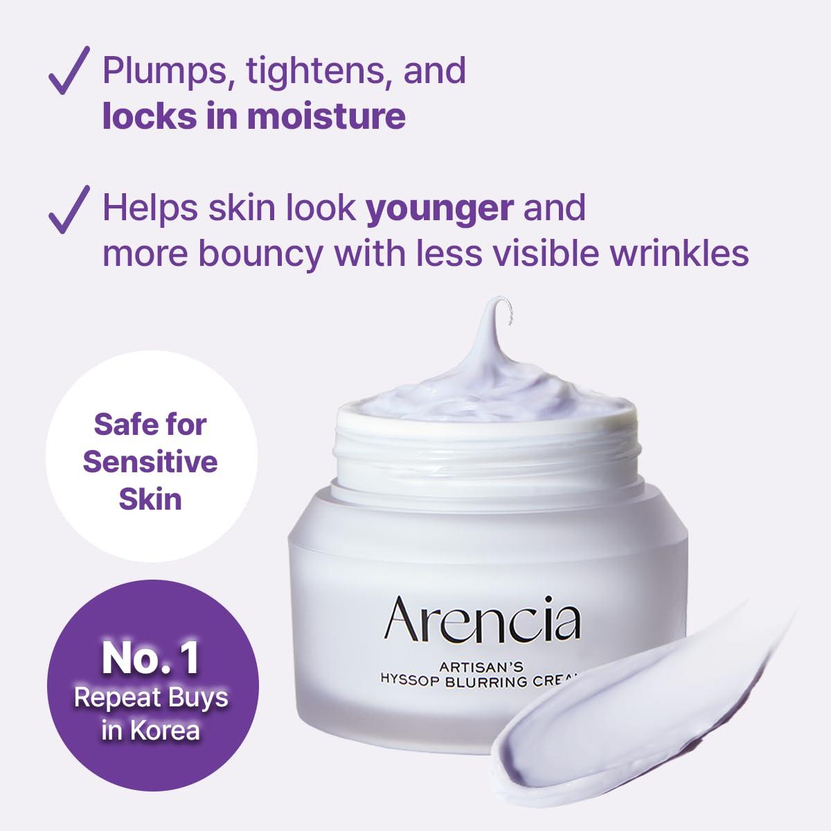 image:imageARENCIA Hyssop Blurring Cream Intense Collagen Face Moisturizer amp Night Repair Cream for AntiAging Nourishing Skin Barrier Premium Korean Skincare 1ozFresh greenery