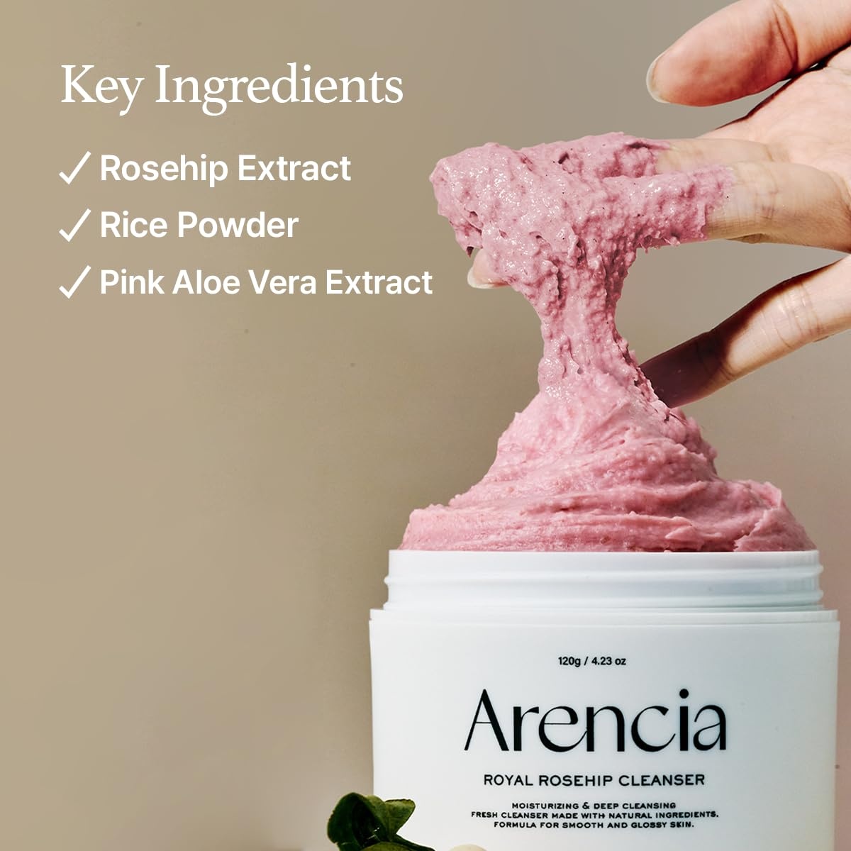 image:imageARENCIA Korean Rice Mochi Face Cleanser DUO Fresh Green  Rosehip  Deep Pore Cleansing Acne Face Wash Blackhead Remover for Sensitive amp All Skin Types