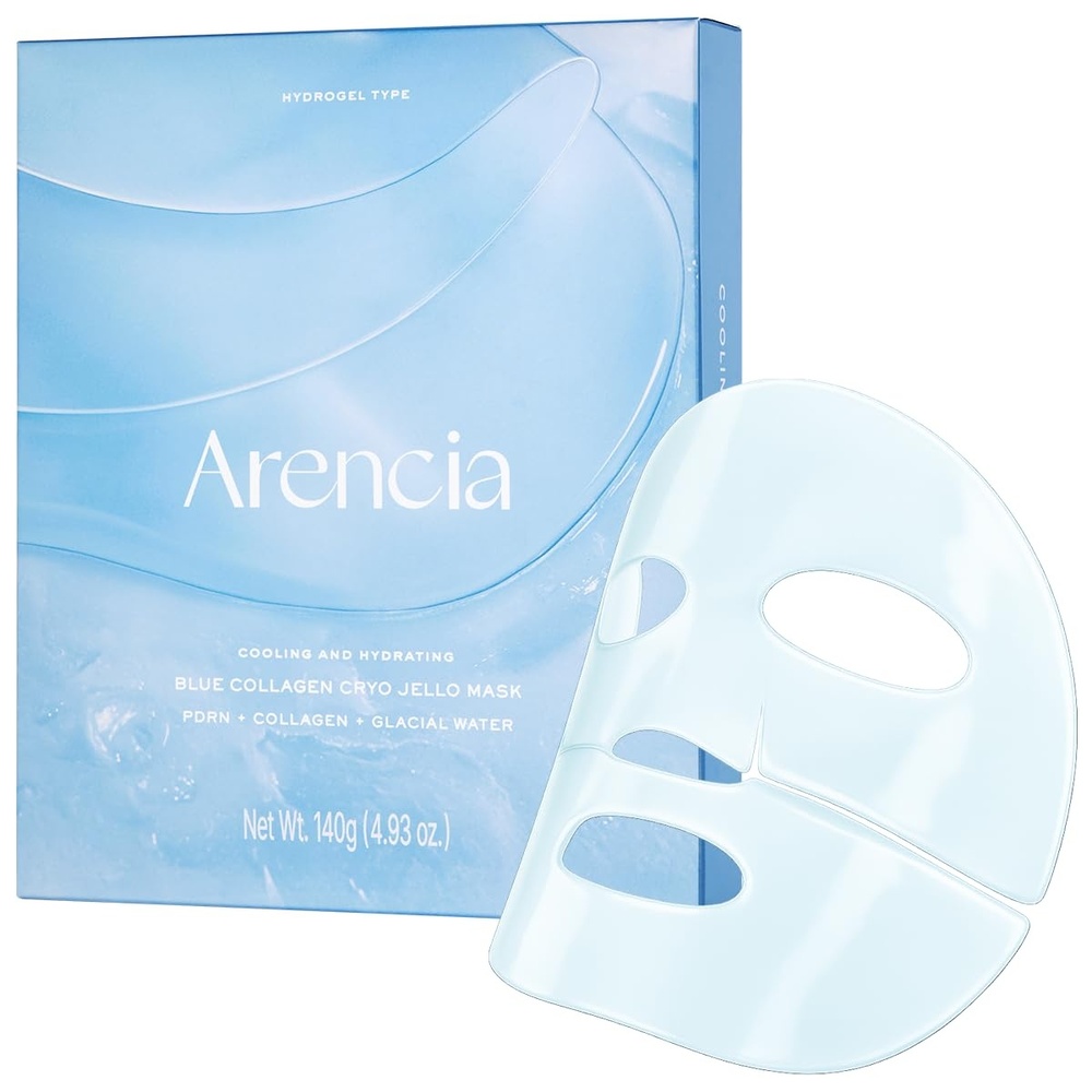image:imageARENCIA PDRN Blue Collagen Hydrogel Face Mask with Glacial Water for Cooling amp Hydration Skin Soothing amp FirmLooking Care Korean Skincare 35 g x 4 ea