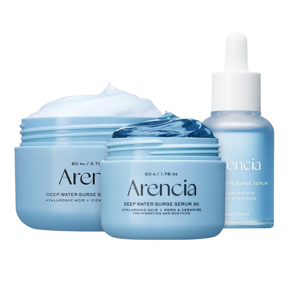 image:imageArencia Deep Water Surge Trio set Intensive Overnight Serum  Deep hydration serum  Soothign Cream